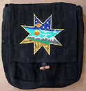 Hemp handbag hemp purse from Nepal -  cool embroidery - star galaxy universe pattern 