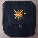 Hemp bag hemp purse from Nepal - bright sun embroidery 