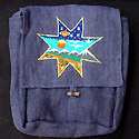 Hemp handbag hemp purse from Nepal -  cool embroidery - star galaxy universe pattern 
