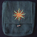 Hemp bag hemp purse from Nepal - bright sun embroidery 