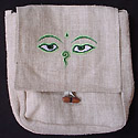 Hemp purse hemp handbag with the Tibetan Buddhism symbol, eyes of Buddha