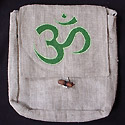 Hemp handbag purses from Nepal, embroidered with the Tibetan Buddhist sacred Om 